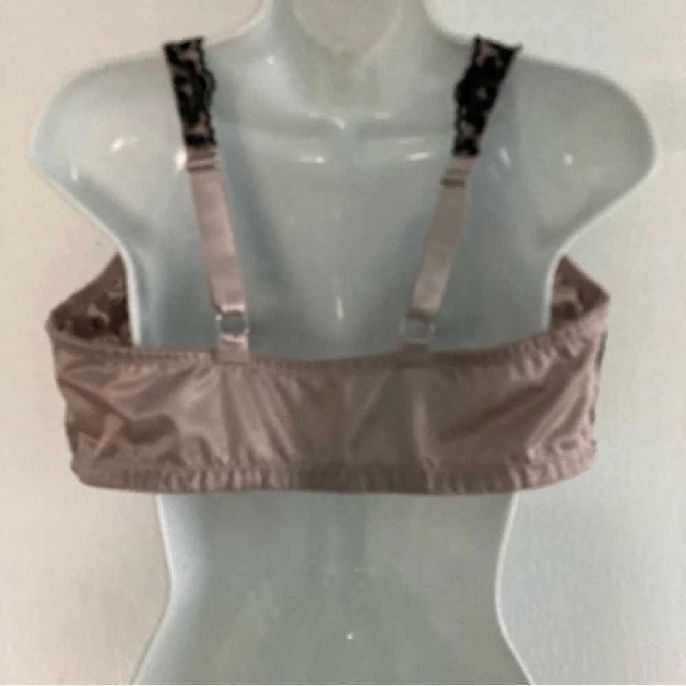 Amoureuse Embroidered Front Closure Underwire Bra Plus Women’s 42DD Black Taupe